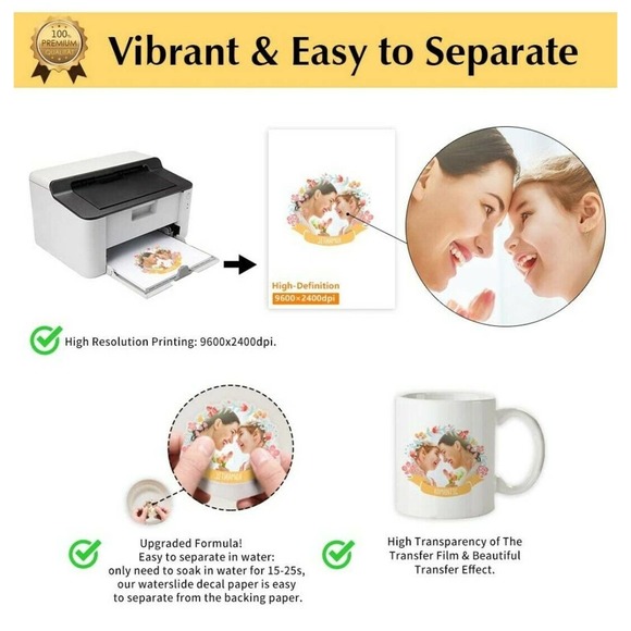 Print Waterslide Decal Paper CLEAR 22 Sheets 8.5x11 Water Slide Transfer - Picture 4 of 6